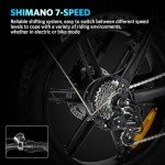 OUXI V8 Electric Bike for Adults, Peak 1000W, Up to 31MPH,48V 15AH Removable Battery, 20" Fat Tire Electric Bike, Shi-Mano 7-Speed Bicicleta Eléctrica, Bicicletas Eléctricas para Adulto UL Certified