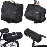 Rhinowalk Folding Bike Bag for 20/26 inch Folding BIkes - Waterproof Bicycle Travel Carrying Case Outdoors Bike Transport Bag for Cars Train Air Travel (Black 26inch)