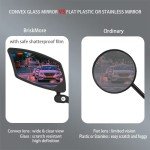 BriskMore Handlebar Bike Mirror, Scratch Resistant Glass Lens, Ajustable And Rotatable Safe Rearview Bicycle Mirror for Left Side BT-016L
