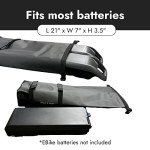 BiKase EBike Battery Bag - Mountable Waterproof & Fire Resistant Battery Storage for Camping or Long-Distance Biking, Fits Most, 7" x 3.5" x 22"