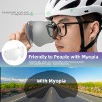 ROCKBROS Bike Helmet for Adult Men Women with Suggested Fit 58-62cm, Removable Goggles & Sun Visor, Lightweight with Adjustable Side and Chin Strap, Suitable for Myopia Glasses