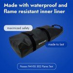 BiKase EBike Battery Bag - Mountable Waterproof & Fire Resistant Battery Storage for Camping or Long-Distance Biking, Fits Most, 7" x 3.5" x 22"