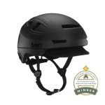 Bern Hudson Commuter Bike Helmet with MIPS, Rated for E-Bike, Integrated LED Rear Light and U-Lock Compatibility, MIPS Matte Black, Medium