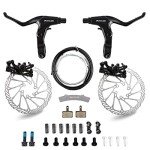 BUCKLOS Mountain Bike Disc Brake kit, MTB Mechanical Line Pulling Disc Brakes Caliper with Aluminum Alloy Levers /160mm Rotor,/is/PM Universal Adapter for Ebike/Folding Bike/Scooter/Fat Bike