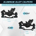 BUCKLOS Mountain Bike Disc Brake kit, MTB Mechanical Line Pulling Disc Brakes Caliper with Aluminum Alloy Levers /160mm Rotor,/is/PM Universal Adapter for Ebike/Folding Bike/Scooter/Fat Bike