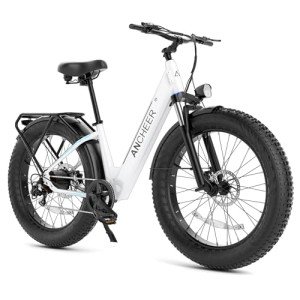 ANCHEER 26" Electric Bike for Adults, 1000W Peak EBike 28MPH 60 Miles Range, 48V 15Ah Built-in Battery - 3A Fast Charging, Fat Tire Electric Bike Off-Road for Women/Men, UL-Certified 7 Speed