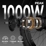 ANCHEER 26" Electric Bike for Adults, 1000W Peak EBike 28MPH 60 Miles Range, 48V 15Ah Built-in Battery - 3A Fast Charging, Fat Tire Electric Bike Off-Road for Women/Men, UL-Certified 7 Speed