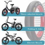 SIMEIQI 26"X4.0" Inch E-Bike Fat Bike Tires Electric Tricycle Tyres Foldable Replacement Tire for City Commuter Ebike Street Road Pavement Park or Urban Mountain Bicycle