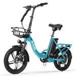 Cityrun Folding Ebike, 16" Electric Bike for Adults with Speed 20MPH Peak 500W Motor, Max Range 30 Miles, 36V 280.8Wh UL2849 Certified Removable Battery, Mini Foldable E-Bikes with Front Basket