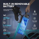 Cityrun Folding Ebike, 16" Electric Bike for Adults with Speed 20MPH Peak 500W Motor, Max Range 30 Miles, 36V 280.8Wh UL2849 Certified Removable Battery, Mini Foldable E-Bikes with Front Basket