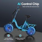 Cityrun Folding Ebike, 16" Electric Bike for Adults with Speed 20MPH Peak 500W Motor, Max Range 30 Miles, 36V 280.8Wh UL2849 Certified Removable Battery, Mini Foldable E-Bikes with Front Basket