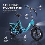 Cityrun Folding Ebike, 16" Electric Bike for Adults with Speed 20MPH Peak 500W Motor, Max Range 30 Miles, 36V 280.8Wh UL2849 Certified Removable Battery, Mini Foldable E-Bikes with Front Basket