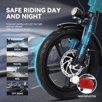 Cityrun Folding Ebike, 16" Electric Bike for Adults with Speed 20MPH Peak 500W Motor, Max Range 30 Miles, 36V 280.8Wh UL2849 Certified Removable Battery, Mini Foldable E-Bikes with Front Basket