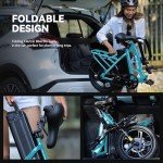 Cityrun Folding Ebike, 16" Electric Bike for Adults with Speed 20MPH Peak 500W Motor, Max Range 30 Miles, 36V 280.8Wh UL2849 Certified Removable Battery, Mini Foldable E-Bikes with Front Basket