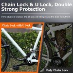 Titanker Bike Chain Lock with U Lock, 3 Feet Bicycle Chain Locks with 2 Keys, 6mm Thick Chain Lock with 14mm Thick Heavy Duty U Lock Anti-Theft Bike Locks for Bicycles, Motorbikes, Mopeds, Scooters