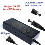 EVAPLUS 54.6V Electric Bike Power Adapter, Electric Scooter Charger for 48V Lithium Battery, 5.5mm DC Connector for 2.5mm/2.1mm