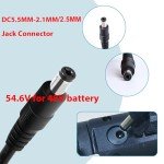 EVAPLUS 54.6V Electric Bike Power Adapter, Electric Scooter Charger for 48V Lithium Battery, 5.5mm DC Connector for 2.5mm/2.1mm