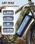 PUCKIPUPPY Dual Motor Electric Bike for Adults, 48V 20AH Battery, Full Suspension 26" Fat Tire E Bike, 28MPH 80Miles Range Mountain Electric Bicycle, 7 Speed, Golden Retriever
