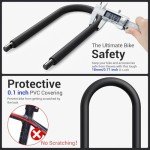 Sportneer Bike Lock: Heavy Duty Bike U Lock with 6ft Security Steel Cable - 18mm Shackle Bicycle U-Locks with Keys and Sturdy Mounting Bracket for Road Mountain Bike Bicycle, Size 11.5''x6.25''