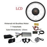 Electric Bike Conversion Kit, 48V 1000W/36V 250W Motor for Front/Rear Wheel, E-Bike Hub Motor for 26"/20" (48V 1000W Rear Wheel With LCD for 26")