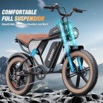 Electric Bike for Adults Q20, 2000/1500W, 37/30MPH,52V 40AH,48V/20AH E-Bike,30-180 Miles Electric Motorcycle, 20" Fat Tire Dirt Bike, UL2849 All Terrain for Mountains, Snow, Sand, Road