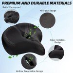 CDYWD Oversized Bike Seat for Men & Women Comfort, Extra Wide Soft Bicycle Seat Cushion, Large Comfortable Padded Replacement Bike Saddle for Peloton Bike, Stationary Exercise Bike, City Bike, Ebike