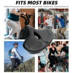 CDYWD Oversized Bike Seat for Men & Women Comfort, Extra Wide Soft Bicycle Seat Cushion, Large Comfortable Padded Replacement Bike Saddle for Peloton Bike, Stationary Exercise Bike, City Bike, Ebike