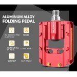 KOOTU Bike Pedals with Reflective Strips, Universal 9/16 Inch Mountain Bike Pedals, Non-Slip Aluminum Alloy Bicycle Pedals for Road BMX MTB Bike