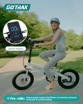 Gotrax R1 20" Folding Electric Bike with 40 Miles (Pedal-assist1) by 48V Battery, 20Mph Power by 350W, Weighs Only 45lbs, LCD Display & 5 Pedal-Assist Levels, Suitable for Leisure Riding&Commuting WHI