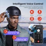 EKUZO DC2 Smart Bluetooth Helmet with Cameras Front & Rear HD Video Recorder for Riding Ebike Electric Scooter,CPSC Certified Adult Bicycle Helmets for Cycling(Black)