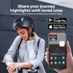 EKUZO DC2 Smart Bluetooth Helmet with Cameras Front & Rear HD Video Recorder for Riding Ebike Electric Scooter,CPSC Certified Adult Bicycle Helmets for Cycling(Black)