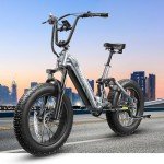 PUCKIPUPPY Corgi Electric Bike for Adults 960W, 48V 20Ah Battery Ebike, New Longitudinal Suspension Ebike, 20'' Fat Tire Full Suspension Mountain E Bike, 28MPH & 80Miles Range, Display, 7 Speed