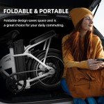 WINDHORSE 16" Folding Electric Bike for Adults, 630W Peak Power, 25MPH, 35-Mile Range, 288Wh Removable Battery with Lock, Dual Disc Brake, 2 Seat Ebike for Commuter (White)