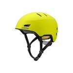 SMITH Express Cycling Helmet – Adult Road Bike Helmet with MIPS Technology – Lightweight Impact Protection for Men & Women – Removable Visor + Integrated Rear Light – Matte Neon Yellow Viz, Medium