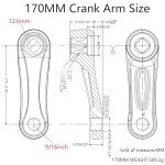 Alps2Ocean Universal Bike Crank Arms,89MM/102MM/114MM/127MM/140MM/152MM/160MM/165MM/170MM/175MM Available in Diamond Hole Bike Crank Arm for City Bike,Folding Bike,MTB,Ebike,Road Bike,Exercise Bike