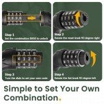 Titanker Bike Lock, Bicycle Lock 4 Feet Cable Lock 1/2 Inch Resettable Bike Locks Combination with Mounting Bracket, Bike Accessories for Bicycle, Electric Scooter, Motorcycle, Black