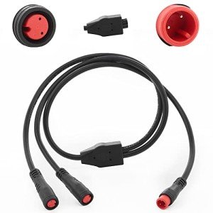 baluoqi 1T2 Y-Splitter Extension Wire with Julet Type 2pin Connector for Bike Headlight Cable in eBike Conversion Kits (2pin, 7" in Length)