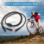 baluoqi 1T2 Y-Splitter Extension Wire with Julet Type 2pin Connector for Bike Headlight Cable in eBike Conversion Kits (2pin, 7" in Length)