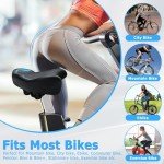 CDYWD Oversized Bike Seat for Men & Women Comfort, Extra Wide Bicycle Seat Cushion, Comfortable Wing Padded, Large Replacement Bike Saddle for Peloton Bike, Stationary Exercise Bike, City Bike, Ebike