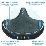 CDYWD Oversized Bike Seat for Men & Women Comfort, Extra Wide Bicycle Seat Cushion, Comfortable Wing Padded, Large Replacement Bike Saddle for Peloton Bike, Stationary Exercise Bike, City Bike, Ebike