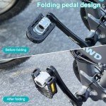 Bike Pedals, Folding Bike Pedals Universal 9/16'' with Reflective Strips | Aluminum | Non-Slip | Waterproof | Wide Flat Cycling Foldable Pedals for Ebike, Urban Commute, MTB Bikes