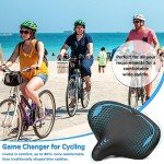 CDYWD Oversized Bike Seat for Men & Women Comfort, Extra Wide Bicycle Seat Cushion, Comfortable Wing Padded, Large Replacement Bike Saddle for Peloton Bike, Stationary Exercise Bike, City Bike, Ebike