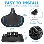 CDYWD Oversized Bike Seat for Men & Women Comfort, Extra Wide Bicycle Seat Cushion, Comfortable Wing Padded, Large Replacement Bike Saddle for Peloton Bike, Stationary Exercise Bike, City Bike, Ebike