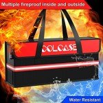 COLCASE Lipo Safe Bag Fireproof Explosionproof Ebike Battery Storage Bag and Lipo Battery Charging Bag with Combination Lock Silicone Coated Fireproof Bag (20 x 5.5 x 9 in)