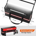 COLCASE Lipo Safe Bag Fireproof Explosionproof Ebike Battery Storage Bag and Lipo Battery Charging Bag with Combination Lock Silicone Coated Fireproof Bag (20 x 5.5 x 9 in)
