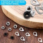 Syocsek 24PCS Bike Nuts and Safety Washers, M8 M9.5 M10 Bicycle Axle Nuts Kit, 3 Sizes Bike Wheel Nuts Washers Black Silver, Bike Hub Nuts for Front Rear Wheel of City Road Mountain Bike (Upgraded)