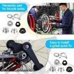 Syocsek 24PCS Bike Nuts and Safety Washers, M8 M9.5 M10 Bicycle Axle Nuts Kit, 3 Sizes Bike Wheel Nuts Washers Black Silver, Bike Hub Nuts for Front Rear Wheel of City Road Mountain Bike (Upgraded)