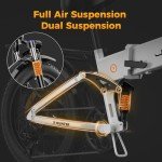 Jasion X-Hunter Electric Bike for Adults,1400W Peak Motor 30MPH Max Speed 48V 13AH Removable Battery, Full Suspension System Design 20''*4.0 Fat Tire Foldable Ebike 7-Speed Bicycles,White