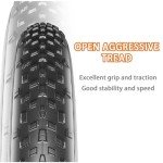 20x4 Fat Bike Tire Replacement Kit, 20x4.0 Inch Electric Bicycle Snow Mountain E-Bike Tires, Folding Ebike Fat Tire Tubes and Tire Levers Compatible Wide Mountain Snow Bike Tires 2PCS