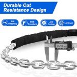 NDakter Upgrade Bike Chain Lock with 4 Digit Combination and 2 Keys, 3.2/4.28 Ft Heavy Duty Anti-Theft Bicycle Lock, 2 Ways to Unlock High Security Scooter Locks for Ebike, Escooter, Door